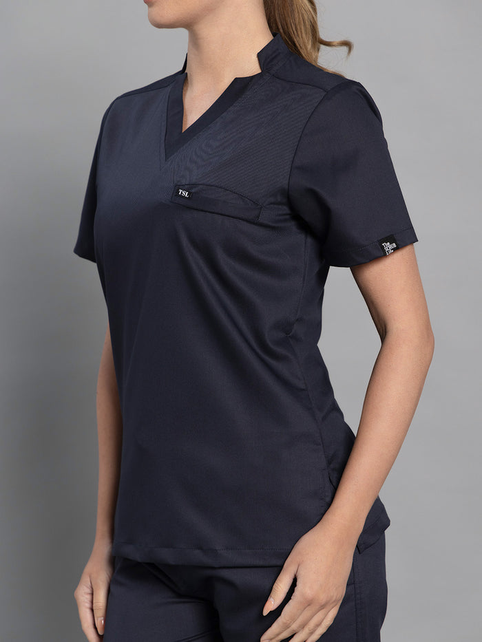 Move Lite Women Ink blue (Star V Neck) Scrub Set