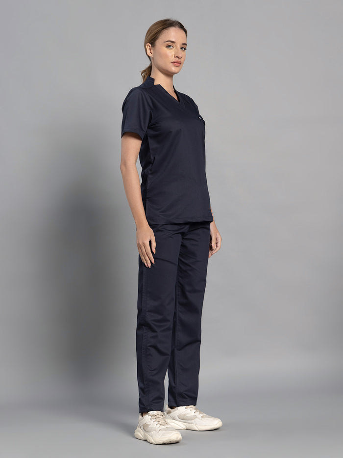 Move Lite Women Ink blue (Star V Neck) Scrub Set