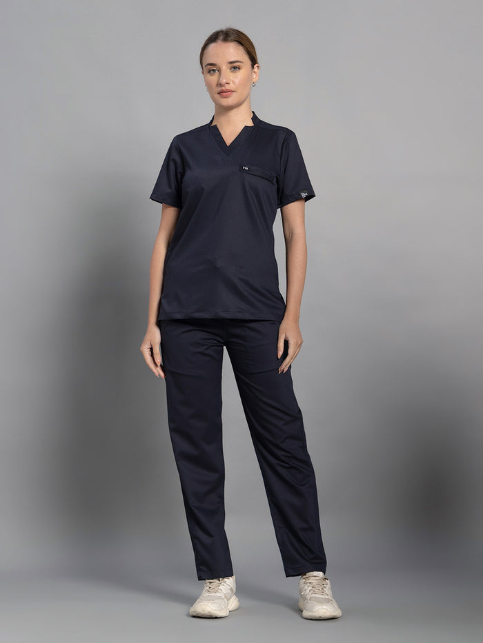 Move Lite Women Ink blue (Star V Neck) Scrub Set