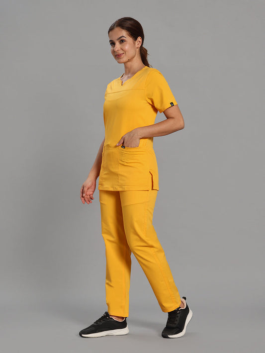 Move Lite Women Marigold (Core V Neck) Scrub Set