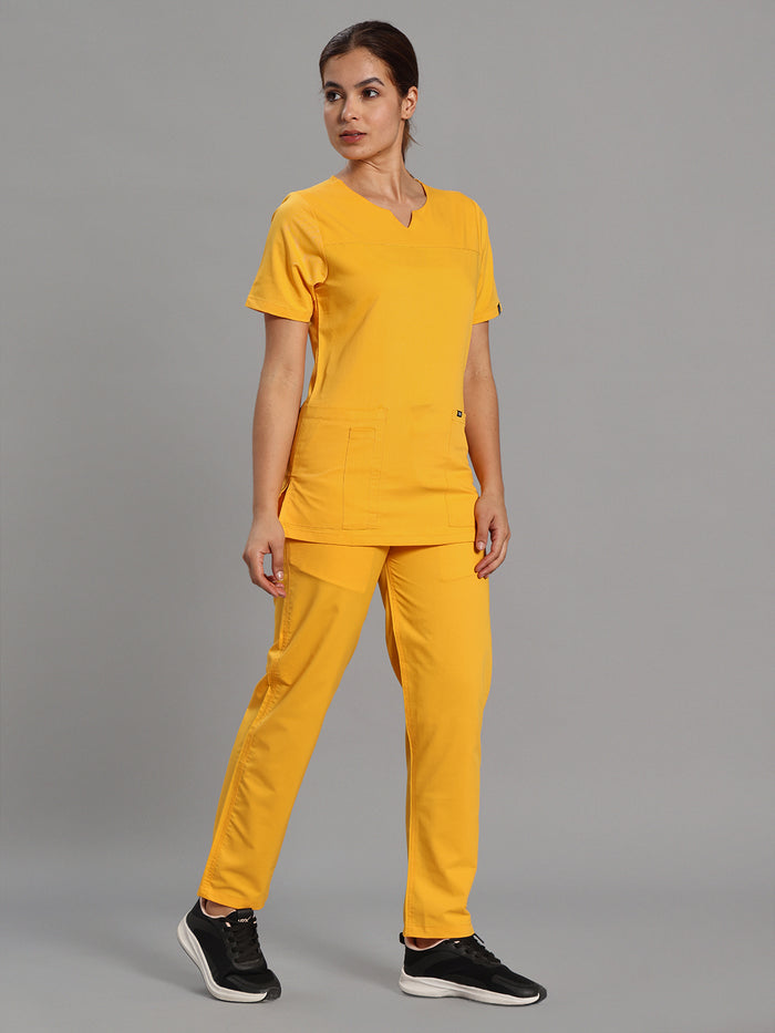 Move Lite Women Marigold (Core V Neck) Scrub Set