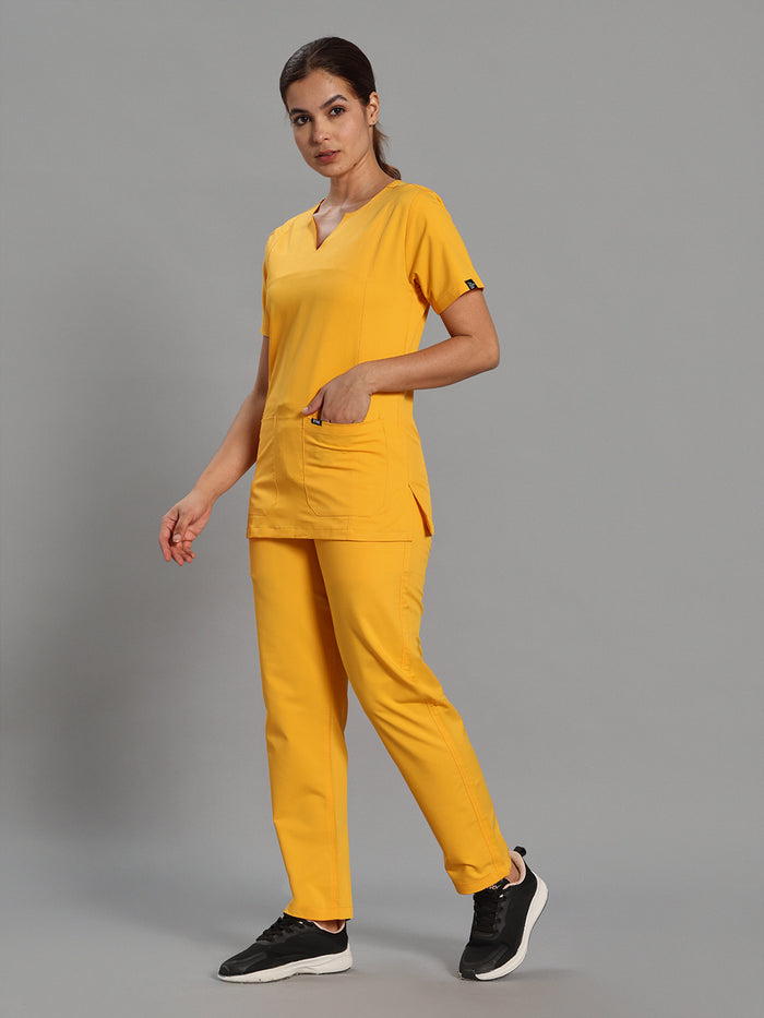 Move Lite Women Marigold (Nova V Neck) Scrub Set