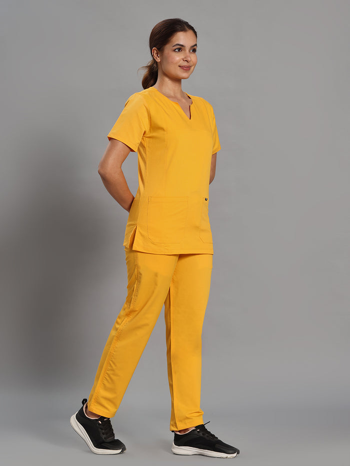 Move Lite Women Marigold (Nova V Neck) Scrub Set