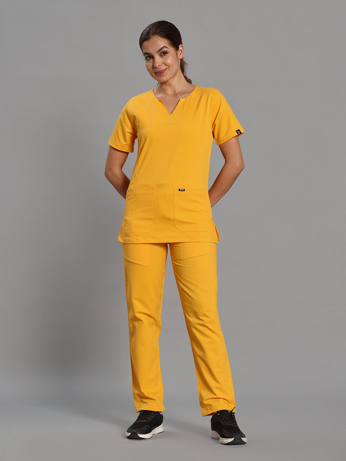 Move Lite Women Marigold (Nova V Neck) Scrub Set