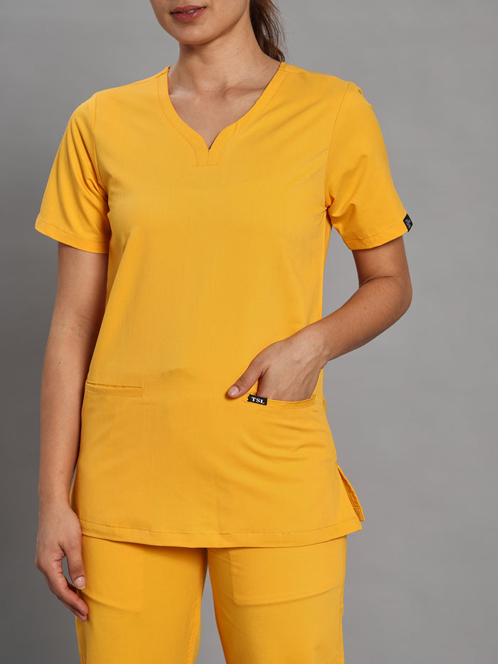 Move Lite Women Marigold (Soft V Neck) Scrub Set