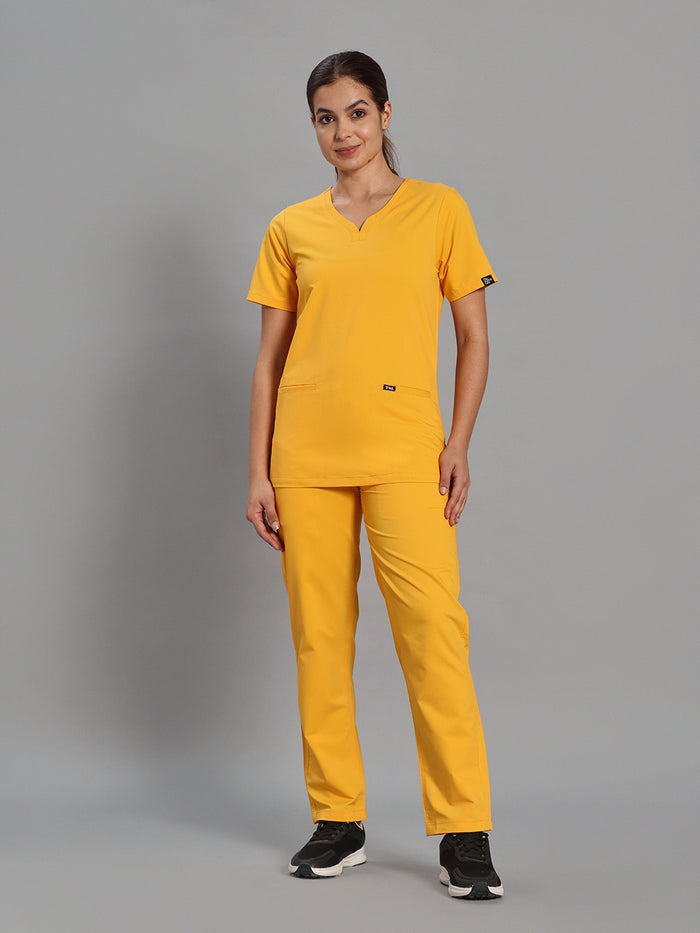 Move Lite Women Marigold (Soft V Neck) Scrub Set