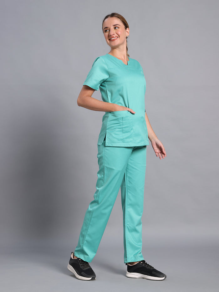 Move Lite Women Mint Green (Core V Neck) Scrub Set