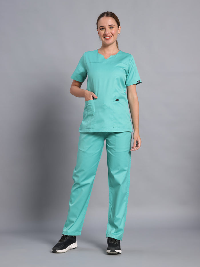 Move Lite Women Mint Green (Core V Neck) Scrub Set
