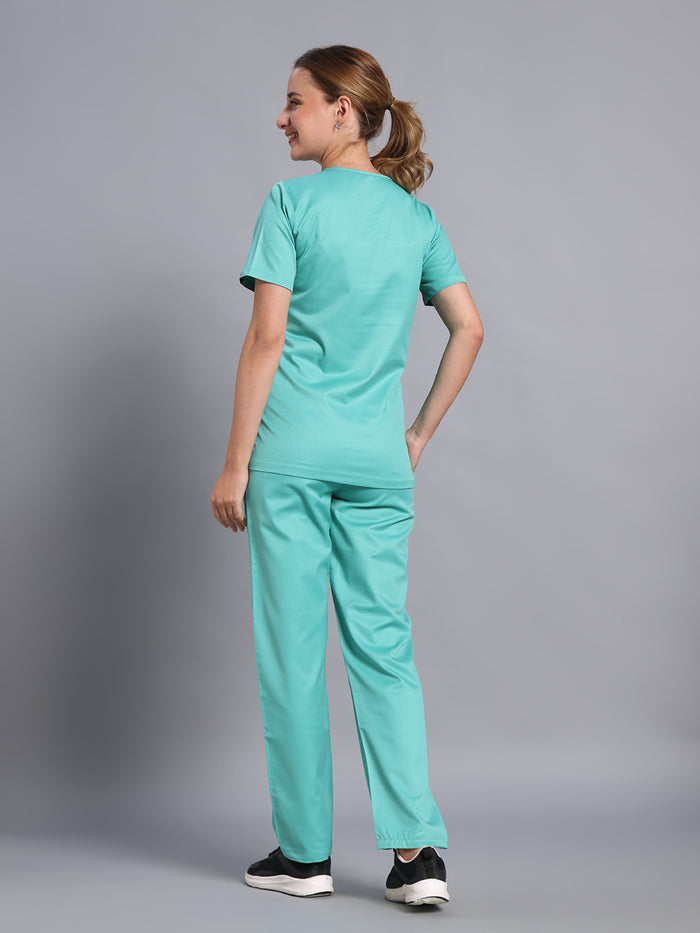 Move Lite Women Mint Green (Core V Neck) Scrub Set