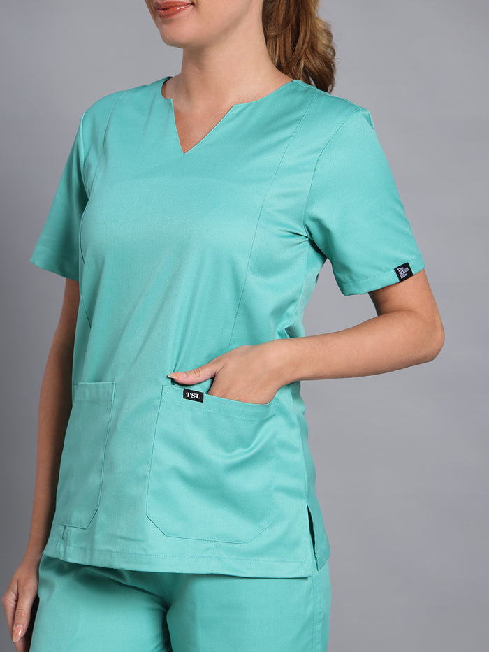 Move Lite Women Mint Green (Nova V Neck) Scrub Set