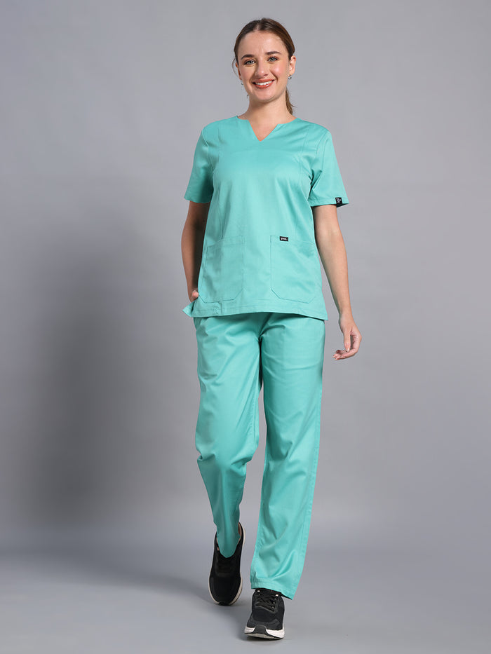 Move Lite Women Mint Green (Nova V Neck) Scrub Set