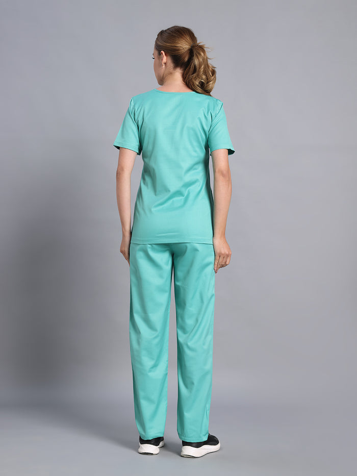 Move Lite Women Mint Green (Nova V Neck) Scrub Set