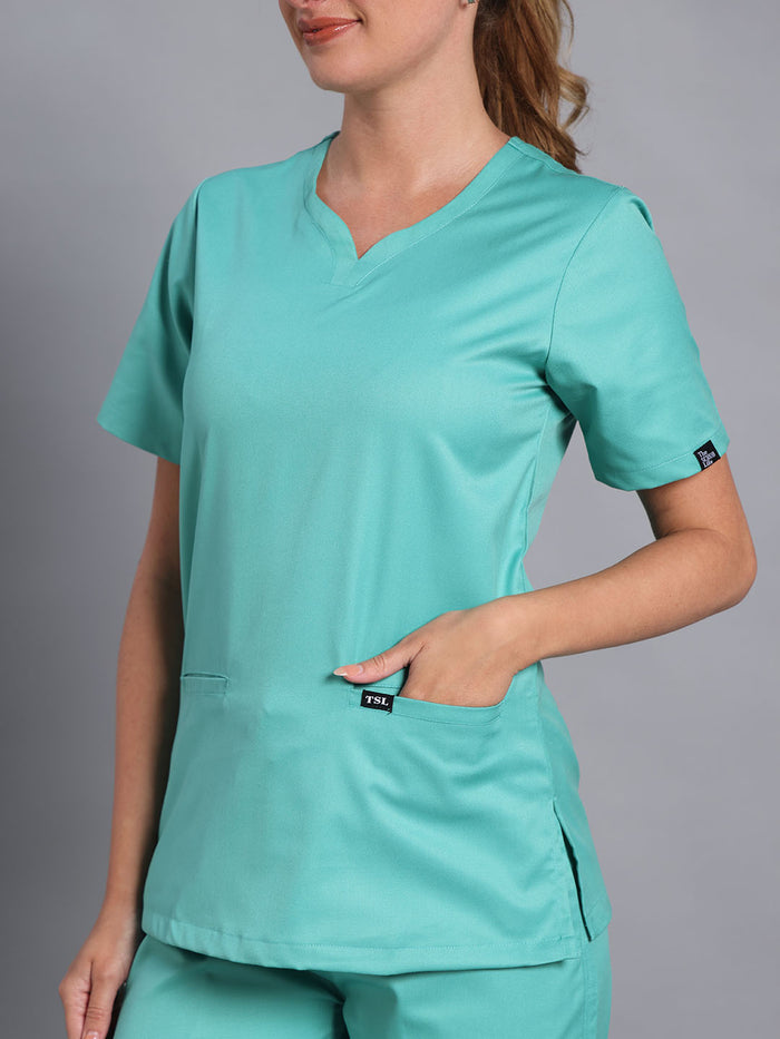 Move Lite Women Mint Green (Soft V Neck) Scrub Set