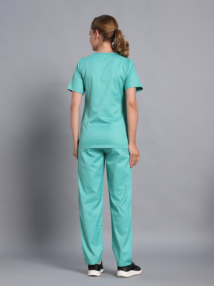 Move Lite Women Mint Green (Soft V Neck) Scrub Set