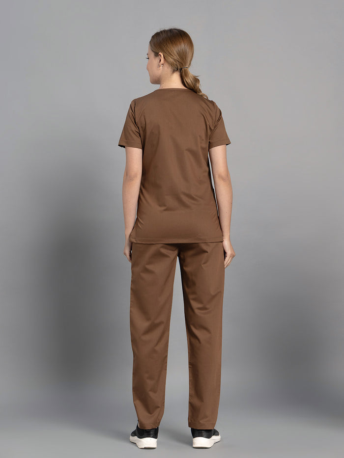 Move Lite Women Mocha (Core V Neck) Scrub Set