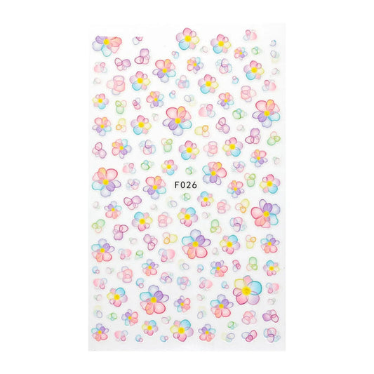 Multicoloured Bubble Flower Nail Art Stickers   Naio Nails