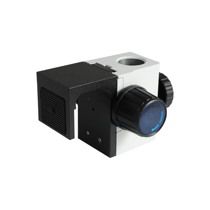 N Adapter E-Arm, Microscope Coarse Focus Block, 32mm Post Hole, SKU SA02041105, three quarter front view