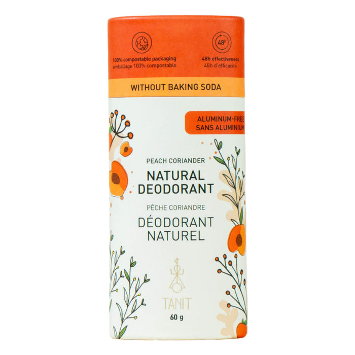 Stick of TANIT NaturalSolidDeodorant PeachCoriander 60g