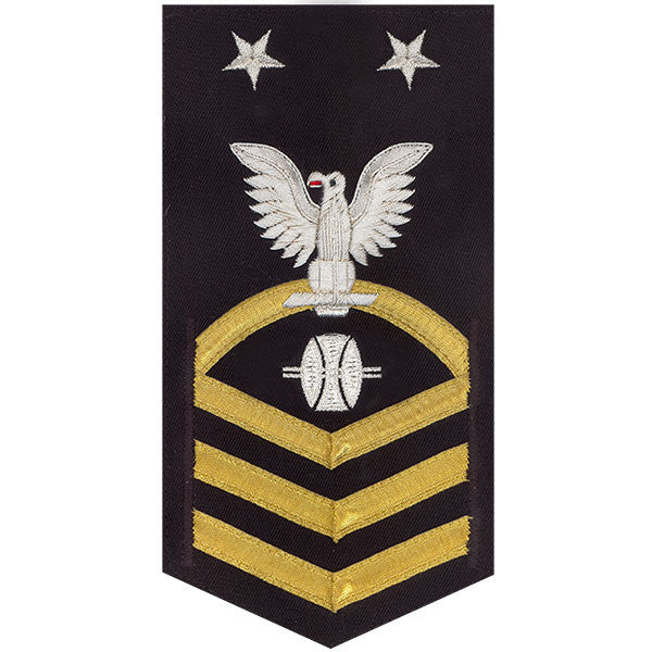Navy E9 MALE Rating Badge: Opticalman - vanchief on blue