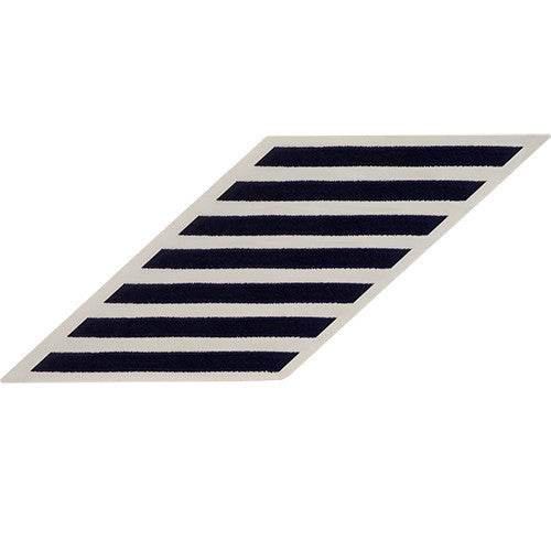 Navy Enlisted Male Hashmarks: Blue embroidered on White CNT - Set of 7