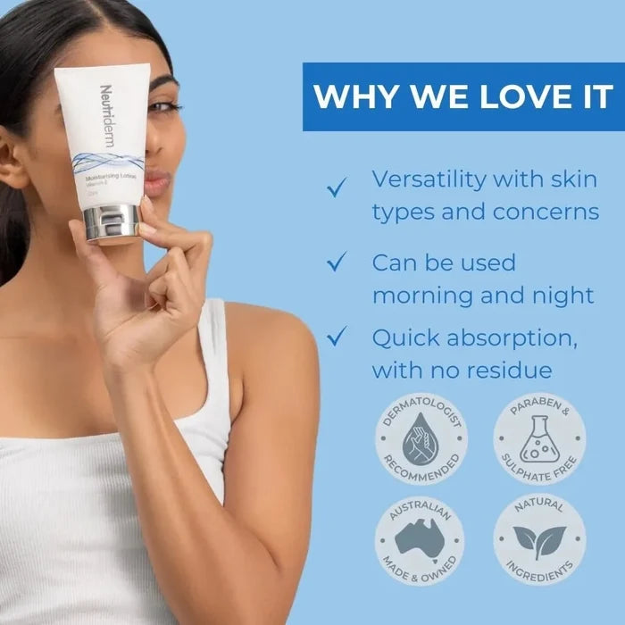 Neutriderm Pre-Makeup Skincare Combo, Vitamin E Moisturiser Lotion 125 ml And Foaming Cleanser 150 ml