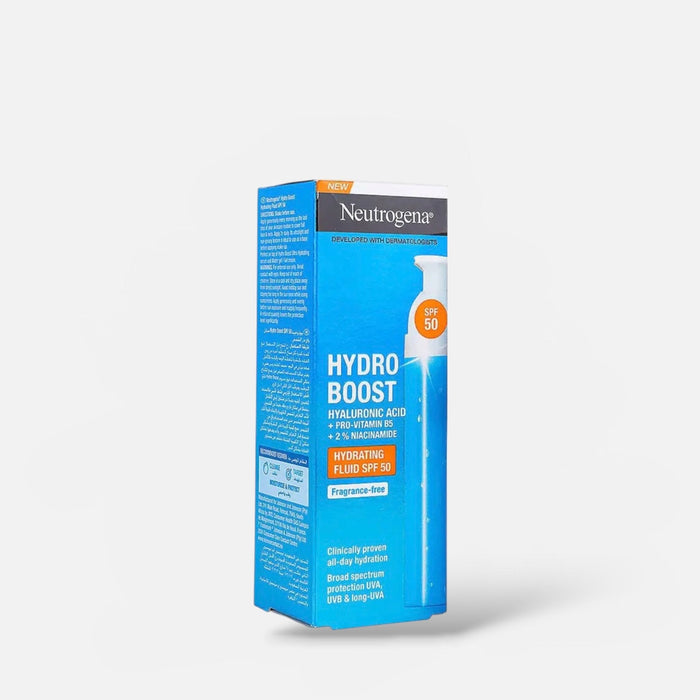 Neutrogena Hydro Boost Hydrating Fluid SPF50 50ml سائل نيتروجينا هيدرو بوست المرطب بعامل حماية من الشمس 50 - Princess Cosmetics Qatar