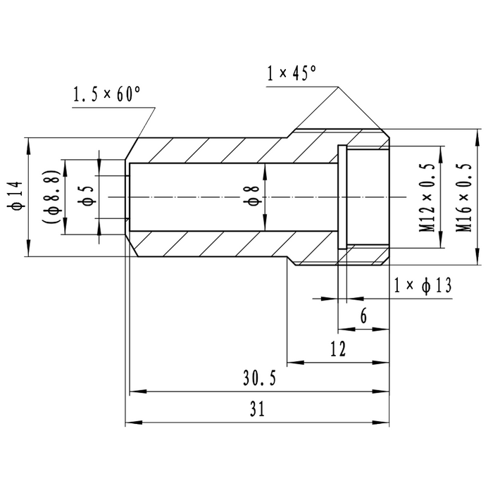 Objective Working Distance 13.5mm 6X Achromatic Objective PM42012133