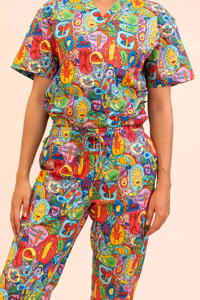 Ollie's Bugs - Unisex Printed Scrub Pants