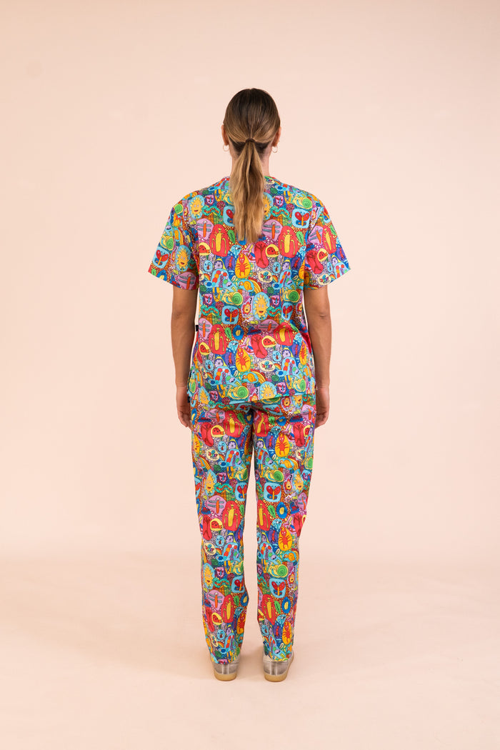 Ollie's Bugs - Unisex Printed Scrub Pants