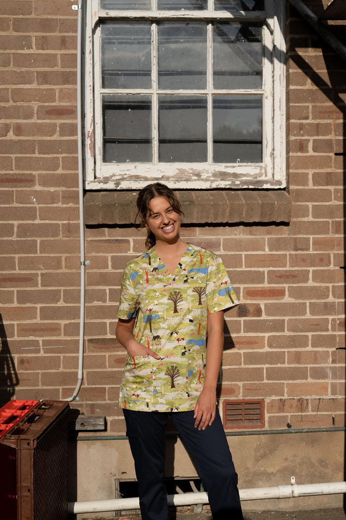On The Farm - Unisex Printed Scrub Top
