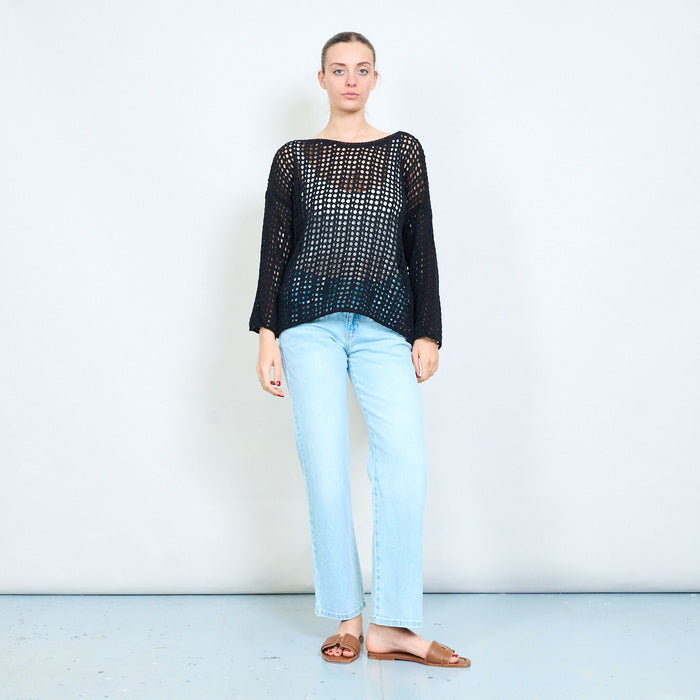 Open knit loose mesh top wholesale