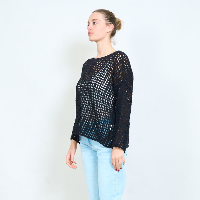 Open knit loose mesh top wholesale