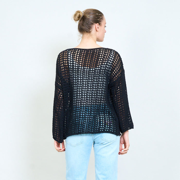 Open knit loose mesh top wholesale