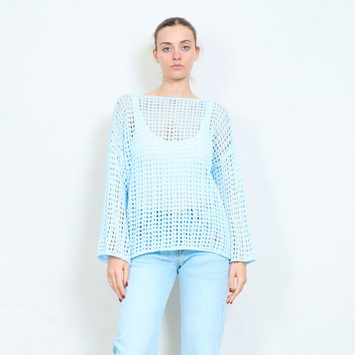 Open knit loose mesh top wholesale
