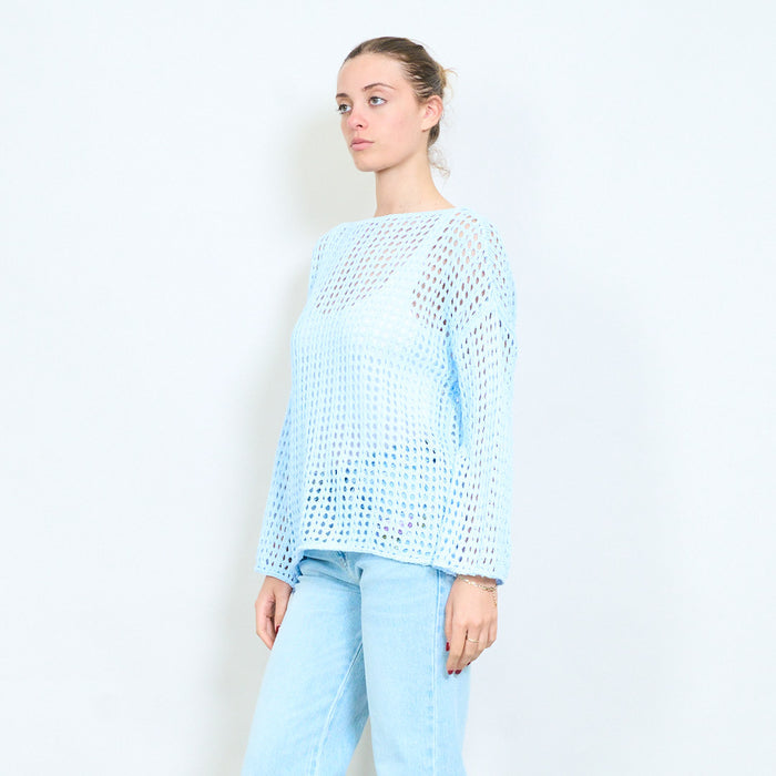 Open knit loose mesh top wholesale