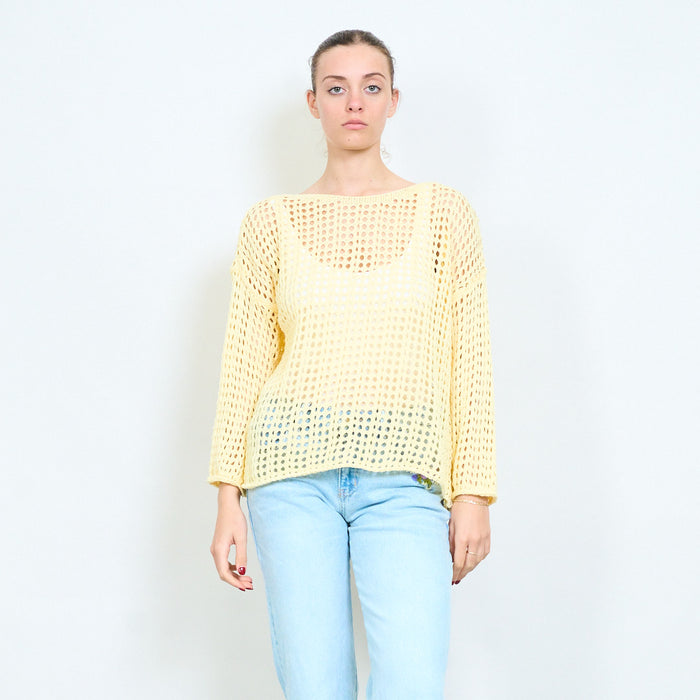 Open knit loose mesh top wholesale
