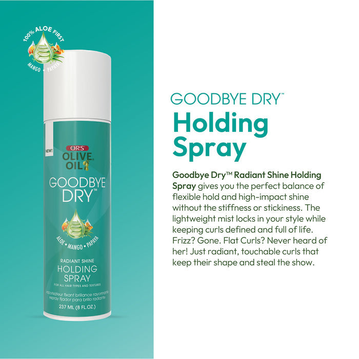Organic Root Stimulator Olive Oil Goodbye Dry Radiant Shine Holding Spray 8oz/ 237ml
