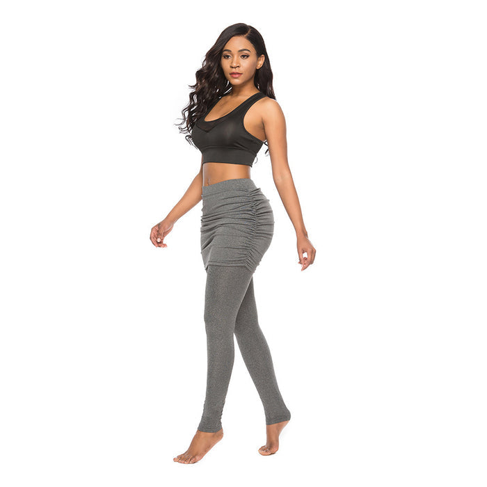 Pack hip side pleated skirt fake two leggings skirt 🇨🇳