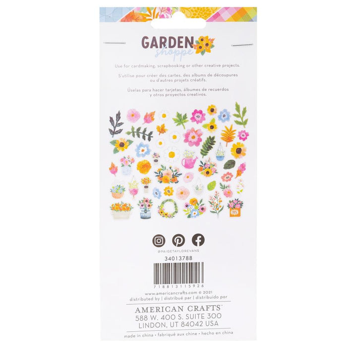 Paige Evans - Ephemera Cardstock Die-Cuts - Garden Shoppe - Floral. This package includes 50 die-cut cardstock pieces. Available at Embellish Away located in Bowmanville Ontario Canada.