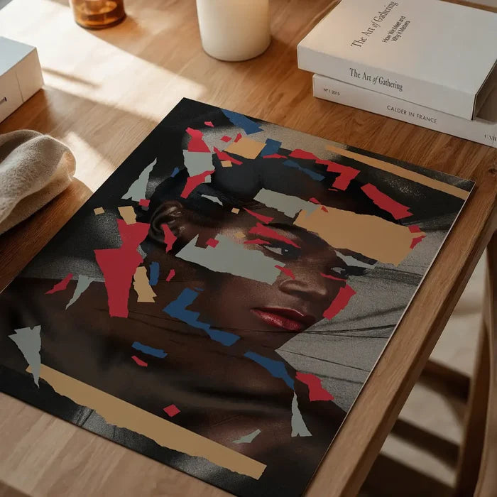 Paper Portrait Print unframed on a home office desk
