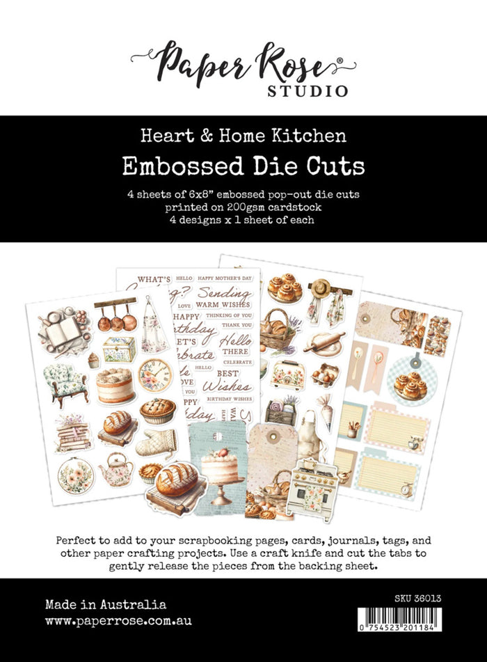 Paper Rose - Embossed Die Cuts - Heart & Home Memories Kitchen. Available at Embellish Away located in Bowmanville Ontario Canada.