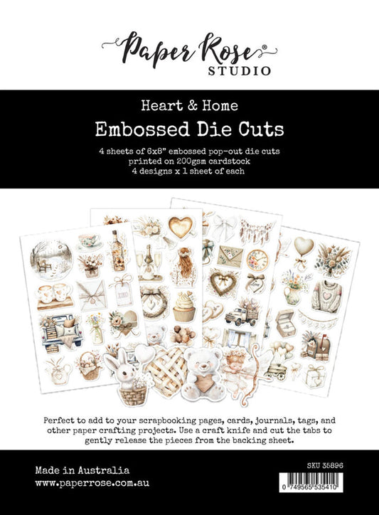 Paper Rose - Embossed Die Cuts - Heart & Home Memories. Available at Embellish Away located in Bowmanville Ontario Canada.