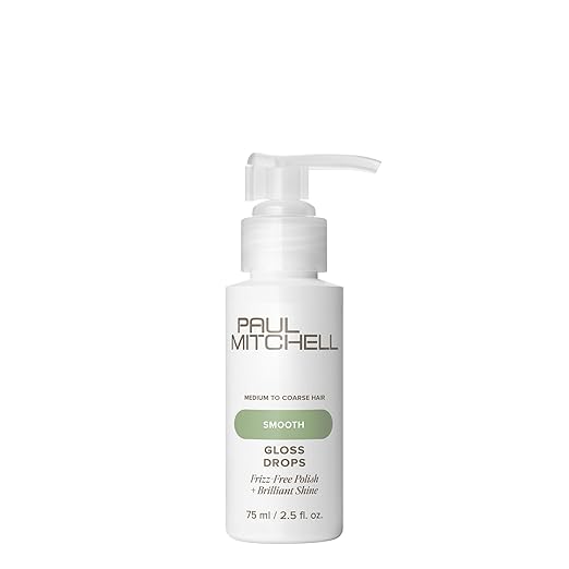 Paul Mitchell Gloss Drops Shine Serum, Frizz-Free Polish, Brilliant Shine, For Medium To Coarse Hair, 2.5 fl oz