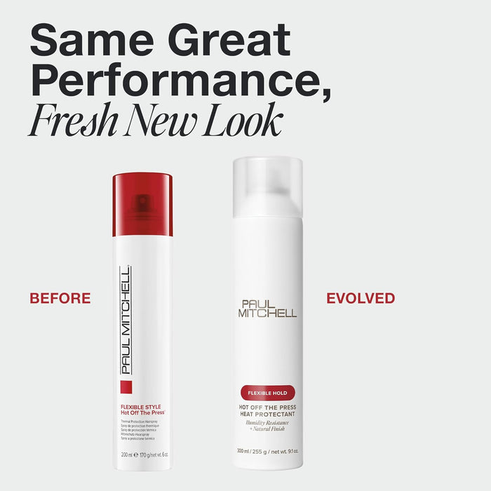 Paul Mitchell Hot Off The Press Heat Protectant, Humidity Resistance, Flexible Hold + Natural Finish, For All Hair Types