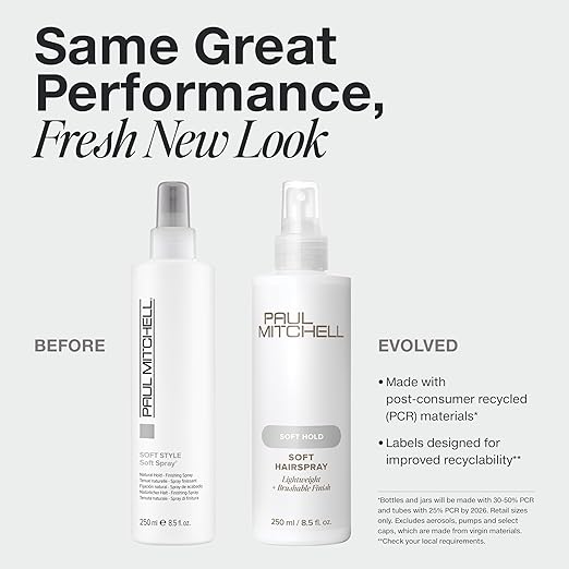 Paul Mitchell Soft Hairspray, Lightweight, Soft Hold + Brushable Finish, For All Hair Types