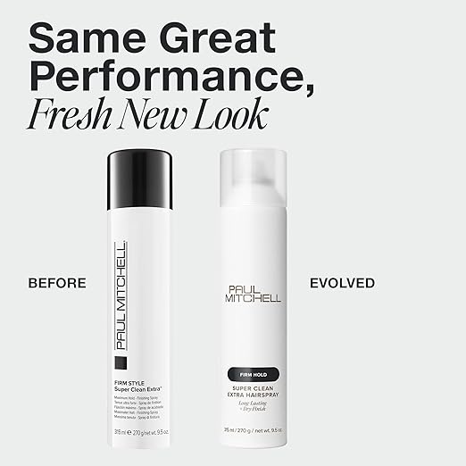 Paul Mitchell Super Clean Extra Hairspray, Long-Lasting, Firm Hold + Dry Finish, For All Hair Types, 9.5 oz
