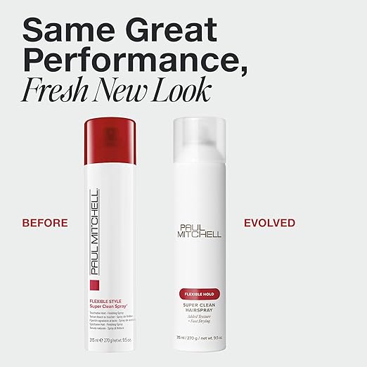 Paul Mitchell Super Clean Hairspray, Fast Drying, Adds Texture + Flexible Hold, For All Hair Types, 9.5 oz