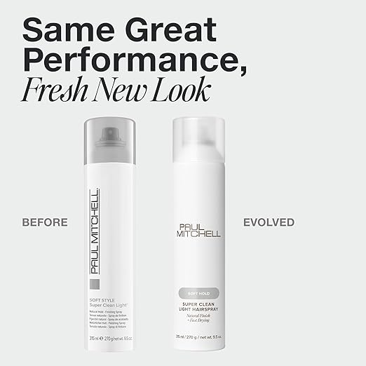 Paul Mitchell Super Clean Light Hairspray, Fast Drying, Soft Hold + Natural Finish, For Fine Hair, 9.5 oz