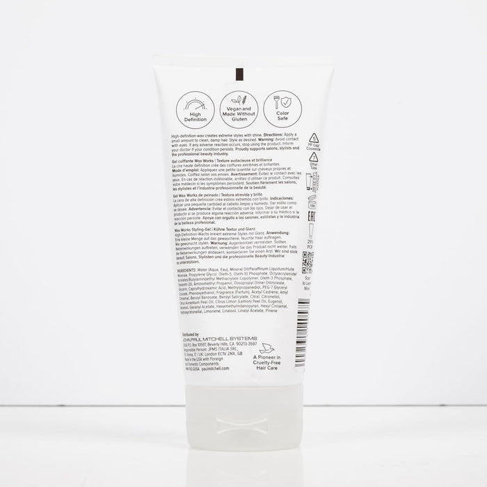 Paul Mitchell Wax Works Hair Gel, Flexible Hold, Bold Texture + Shine, For All Hair Types, 5.1 fl. oz