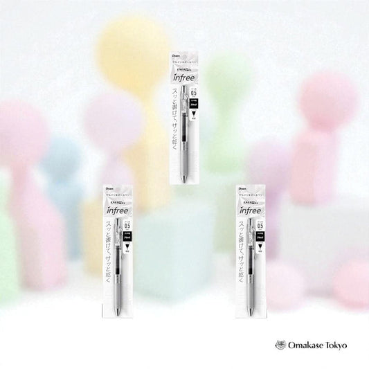 Pentel EnerGel Infree Ballpoint Pen 0.5mm Black Ink (3-Pack)